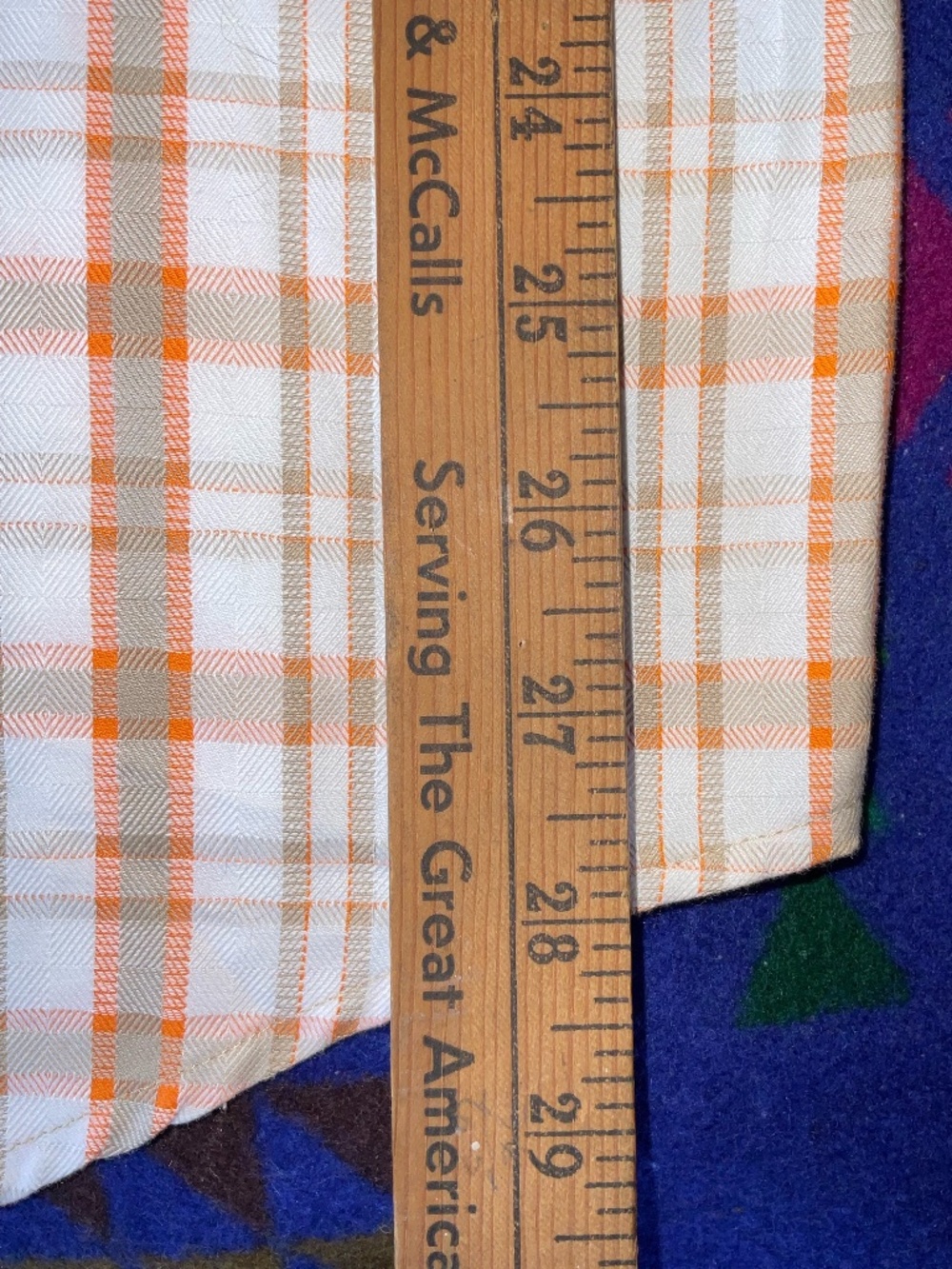 (NWT)-Sean John-Orange Plaid- Short Sleeve Button-Down Shirt Men’s- (XXL) - Picture 5 of 12